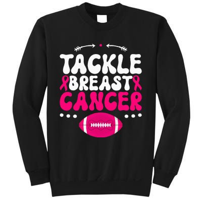 Tackle Football Pink Ribbon  Breast Cancer Awareness Sweatshirt