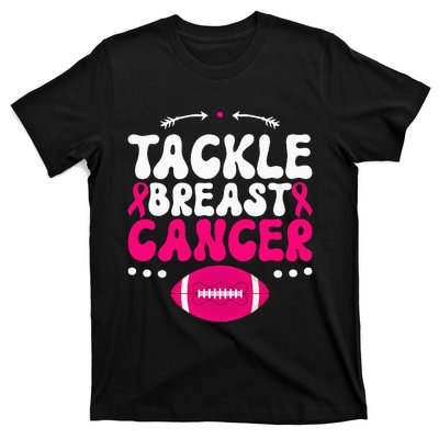 Tackle Football Pink Ribbon  Breast Cancer Awareness T-Shirt