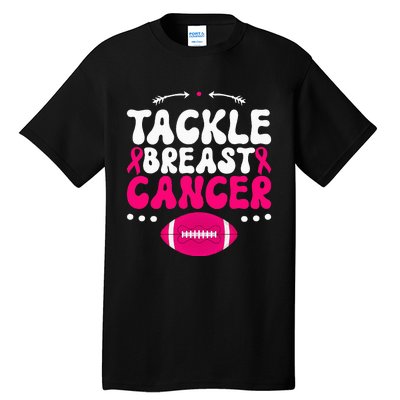 Tackle Football Pink Ribbon  Breast Cancer Awareness Tall T-Shirt