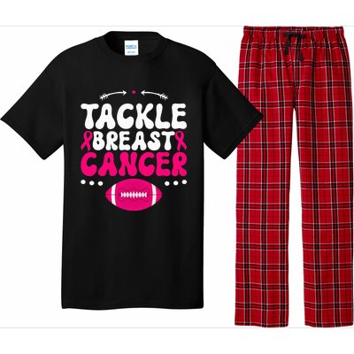 Tackle Football Pink Ribbon  Breast Cancer Awareness Pajama Set