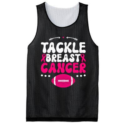 Tackle Football Pink Ribbon  Breast Cancer Awareness Mesh Reversible Basketball Jersey Tank