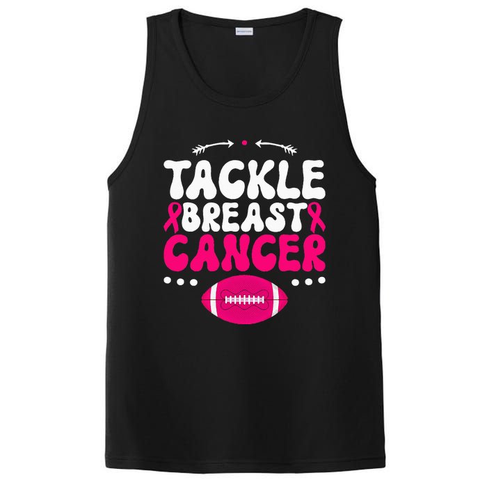 Tackle Football Pink Ribbon  Breast Cancer Awareness PosiCharge Competitor Tank