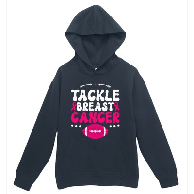 Tackle Football Pink Ribbon  Breast Cancer Awareness Urban Pullover Hoodie