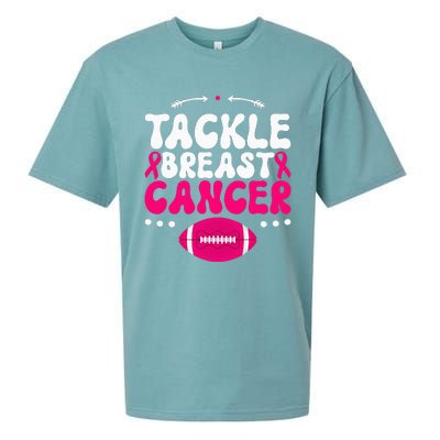 Tackle Football Pink Ribbon  Breast Cancer Awareness Sueded Cloud Jersey T-Shirt