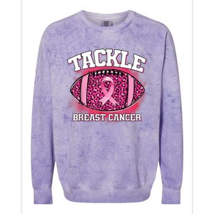 Tackle Football Pink Ribbon Breast Cancer Awareness Colorblast Crewneck Sweatshirt