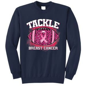 Tackle Football Pink Ribbon Breast Cancer Awareness Tall Sweatshirt