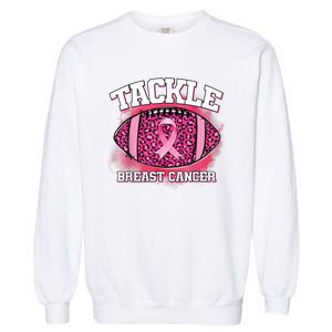 Tackle Football Pink Ribbon Breast Cancer Awareness Garment-Dyed Sweatshirt