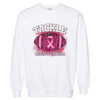 Tackle Football Pink Ribbon Breast Cancer Awareness Garment-Dyed Sweatshirt