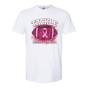 Tackle Football Pink Ribbon Breast Cancer Awareness Softstyle CVC T-Shirt