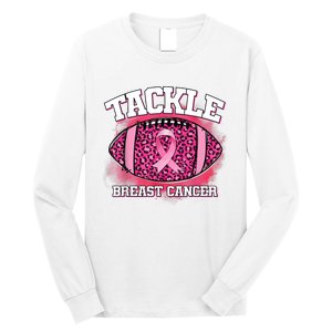 Tackle Football Pink Ribbon Breast Cancer Awareness Long Sleeve Shirt