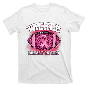 Tackle Football Pink Ribbon Breast Cancer Awareness T-Shirt