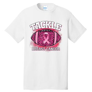 Tackle Football Pink Ribbon Breast Cancer Awareness Tall T-Shirt