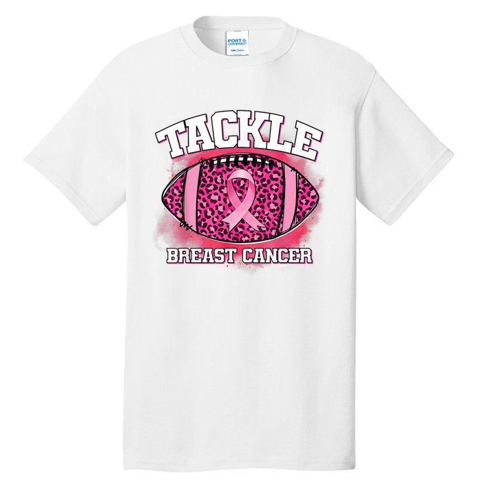 Tackle Football Pink Ribbon Breast Cancer Awareness Tall T-Shirt