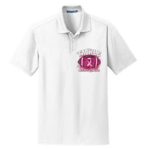 Tackle Football Pink Ribbon Breast Cancer Awareness Dry Zone Grid Polo