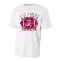 Tackle Football Pink Ribbon Breast Cancer Awareness Performance Sprint T-Shirt