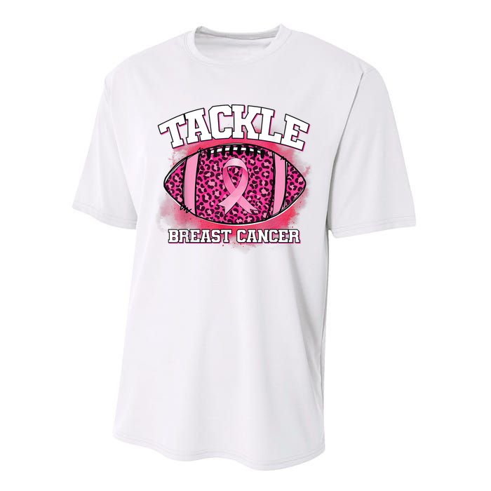 Tackle Football Pink Ribbon Breast Cancer Awareness Performance Sprint T-Shirt