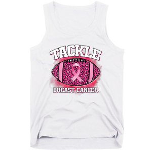 Tackle Football Pink Ribbon Breast Cancer Awareness Tank Top