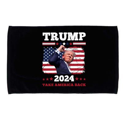 Trump Fist Pumped Fight Never Give Up Pray For Trump America Microfiber Hand Towel