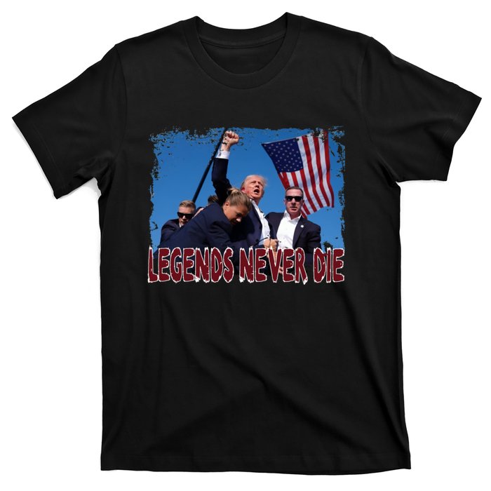 Trump Fist Pumped Fight Never Die Give Up Pray For Trump America T-Shirt