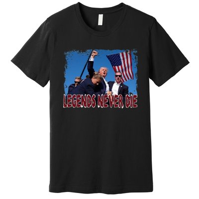 Trump Fist Pumped Fight Never Die Give Up Pray For Trump America Premium T-Shirt