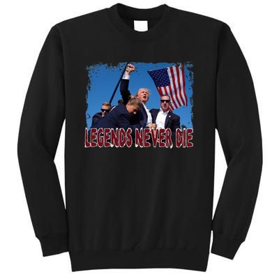 Trump Fist Pumped Fight Never Die Give Up Pray For Trump America Tall Sweatshirt