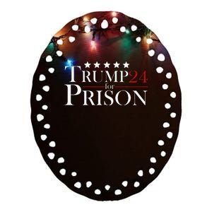 Trump For Prison 2024 Support Trump 4th Of July Ceramic Oval Ornament