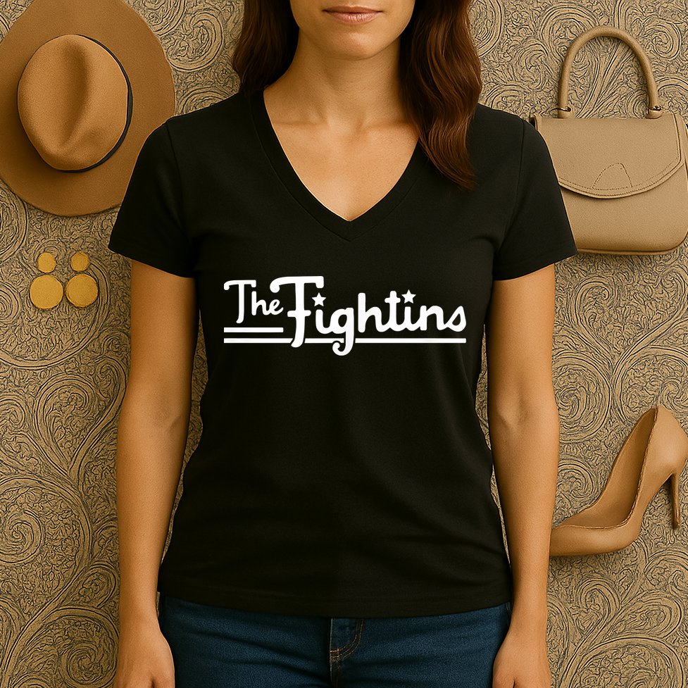 The Fightins Philadelphia Baseball Women's V-Neck T-Shirt