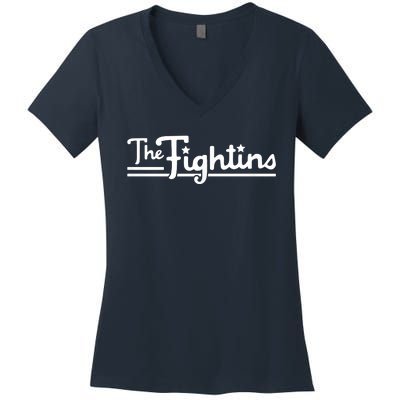 The Fightins Philadelphia Baseball Women's V-Neck T-Shirt