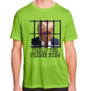 Trump For Prison 2024 Mugshot Election Parody Behind Bars Adult ChromaSoft Performance T-Shirt