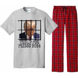 Trump For Prison 2024 Mugshot Election Parody Behind Bars Pajama Set