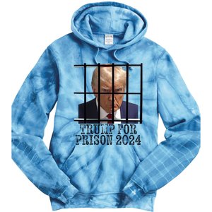 Trump For Prison 2024 Mugshot Election Parody Behind Bars Tie Dye Hoodie