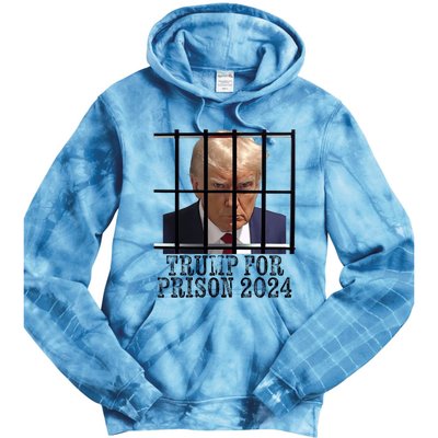 Trump For Prison 2024 Mugshot Election Parody Behind Bars Tie Dye Hoodie