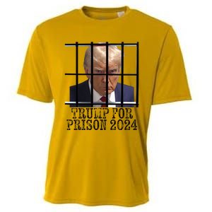 Trump For Prison 2024 Mugshot Election Parody Behind Bars Cooling Performance Crew T-Shirt