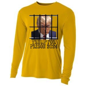 Trump For Prison 2024 Mugshot Election Parody Behind Bars Cooling Performance Long Sleeve Crew