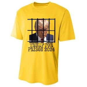 Trump For Prison 2024 Mugshot Election Parody Behind Bars Performance Sprint T-Shirt