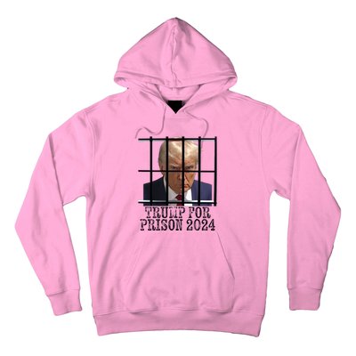 Trump For Prison 2024 Mugshot Election Parody Behind Bars Hoodie