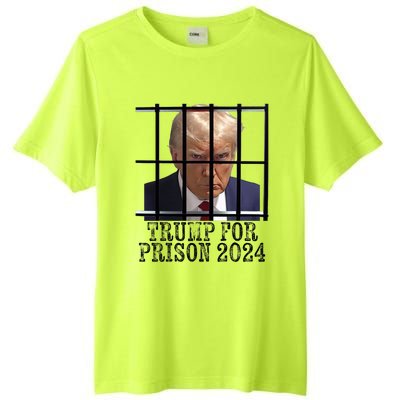 Trump For Prison 2024 Mugshot Election Parody Behind Bars Tall Fusion ChromaSoft Performance T-Shirt