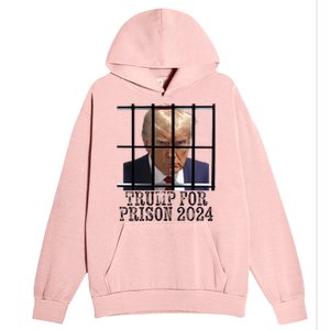 Trump For Prison 2024 Mugshot Election Parody Behind Bars Urban Pullover Hoodie