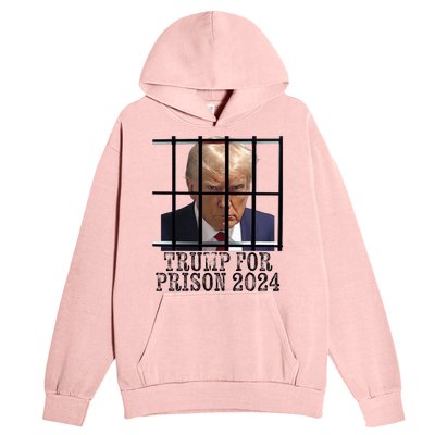 Trump For Prison 2024 Mugshot Election Parody Behind Bars Urban Pullover Hoodie