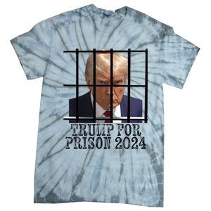 Trump For Prison 2024 Mugshot Election Parody Behind Bars Tie-Dye T-Shirt