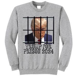 Trump For Prison 2024 Mugshot Election Parody Behind Bars Sweatshirt