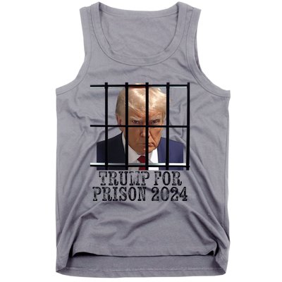 Trump For Prison 2024 Mugshot Election Parody Behind Bars Tank Top