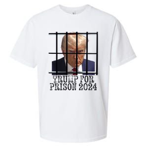 Trump For Prison 2024 Mugshot Election Parody Behind Bars Sueded Cloud Jersey T-Shirt