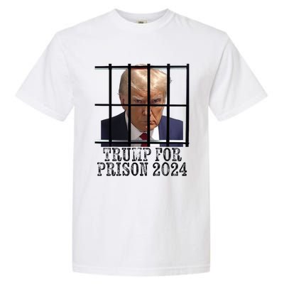 Trump For Prison 2024 Mugshot Election Parody Behind Bars Garment-Dyed Heavyweight T-Shirt