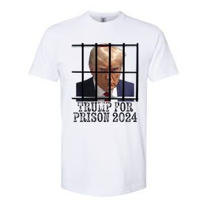 Trump For Prison 2024 Mugshot Election Parody Behind Bars Softstyle CVC T-Shirt