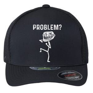 Troll Face Problem Funny Women Kids Flexfit Unipanel Trucker Cap