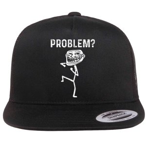 Troll Face Problem Funny Women Kids Flat Bill Trucker Hat