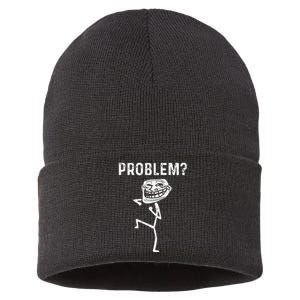 Troll Face Problem Funny Women Kids Sustainable Knit Beanie