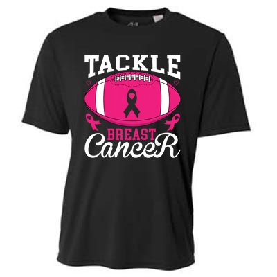 Tackle Football Pink Ribbon Breast Cancer Awareness Cooling Performance Crew T-Shirt