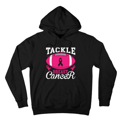 Tackle Football Pink Ribbon Breast Cancer Awareness Hoodie